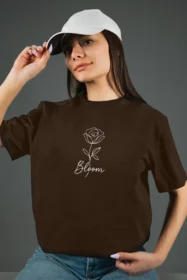 Жіноча футболка з принтом Bloom (00164) Коричневий