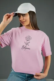 Жіноча футболка з принтом Bloom (00164) Рожевий