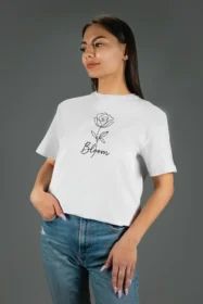 Жіноча футболка з принтом Bloom (00164) Білий