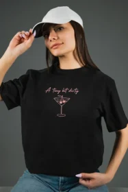 Жіноча футболка з принтом Cherry Martini (00183) Чорний