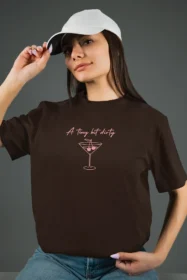 Жіноча футболка з принтом Cherry Martini (00183) Коричневий