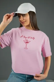Жіноча футболка з принтом Cherry Martini (00183) Рожевий