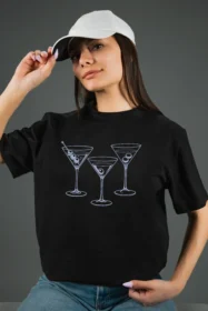 Жіноча футболка з принтом Martini Vibes (00232) Чорний