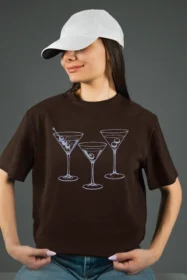 Жіноча футболка з принтом Martini Vibes (00232) Коричневий