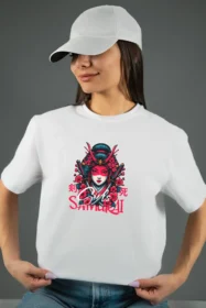 Жіноча футболка з принтом Girls Samurai (00244) Білий
