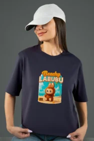 Жіноча футболка з принтом BEACHY LALUBA (00245) Фуме