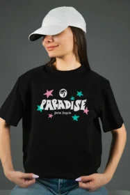Жіноча футболка з принтом Retro Paradise (00256) Чорний