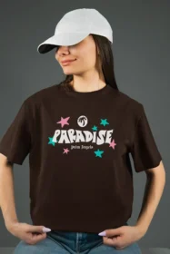 Жіноча футболка з принтом Retro Paradise (00256) Коричневий