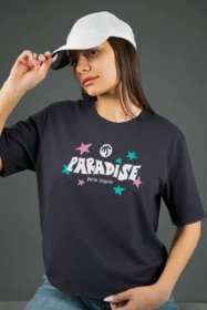 Жіноча футболка з принтом Retro Paradise (00256) Фуме