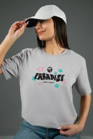Жіноча футболка з принтом Retro Paradise (00256) Світло-сірий