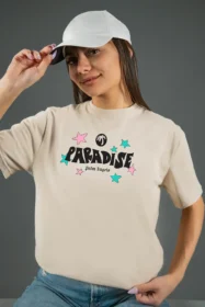 Жіноча футболка з принтом Retro Paradise (00256) Тауп