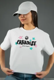Жіноча футболка з принтом Retro Paradise (00256) Білий