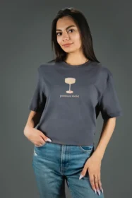 Жіноча футболка з принтом | Prosecco mood (00102) Фуме