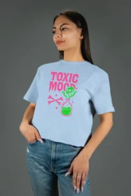 Жіноча футболка з принтом | Toxic mood (00108) Блакитна
