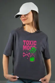 Жіноча футболка з принтом | Toxic mood (00108) Фуме