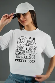 Жіноча футболка з принтом | Pretty dogs (00119) Біла
