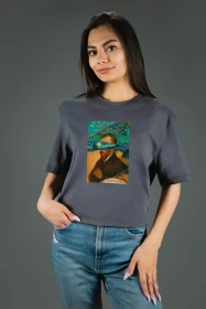 Жіноча футболка з принтом | Van Gogh (00124) Фуме