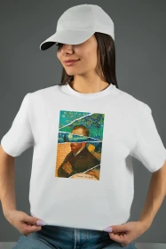 Жіноча футболка з принтом | Van Gogh (00124) Біла