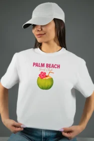 Жіноча футболка з принтом | Palm beach (00138) Біла