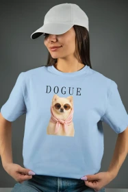 Жіноча футболка з принтом | Dogue (00142) Блакитна