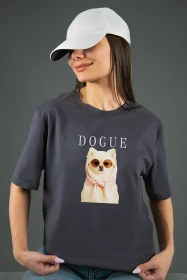 Жіноча футболка з принтом | Dogue (00142) Фуме