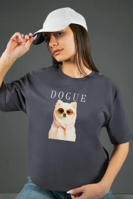 Жіноча футболка з принтом | Dogue (00142) Фуме