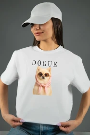 Жіноча футболка з принтом | Dogue (00142) Біла