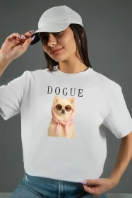 Жіноча футболка з принтом | Dogue (00142) Біла