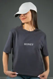 Жіноча футболка з принтом | HONEY (00154) Фуме