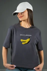 Жіноча футболка з принтом | DOLCE&BANANA (00156) Фуме