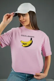 Жіноча футболка з принтом | DOLCE&BANANA (00156) Рожева