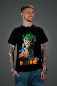 Футболка з принтом аніме | (50003) – Доктор Стоун (Dr. Stone)
