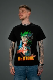 Футболка з принтом аніме | (50003) – Доктор Стоун (Dr. Stone)
