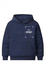 Дитяче худі на флісі з індивідуальним принтом (Синє)
