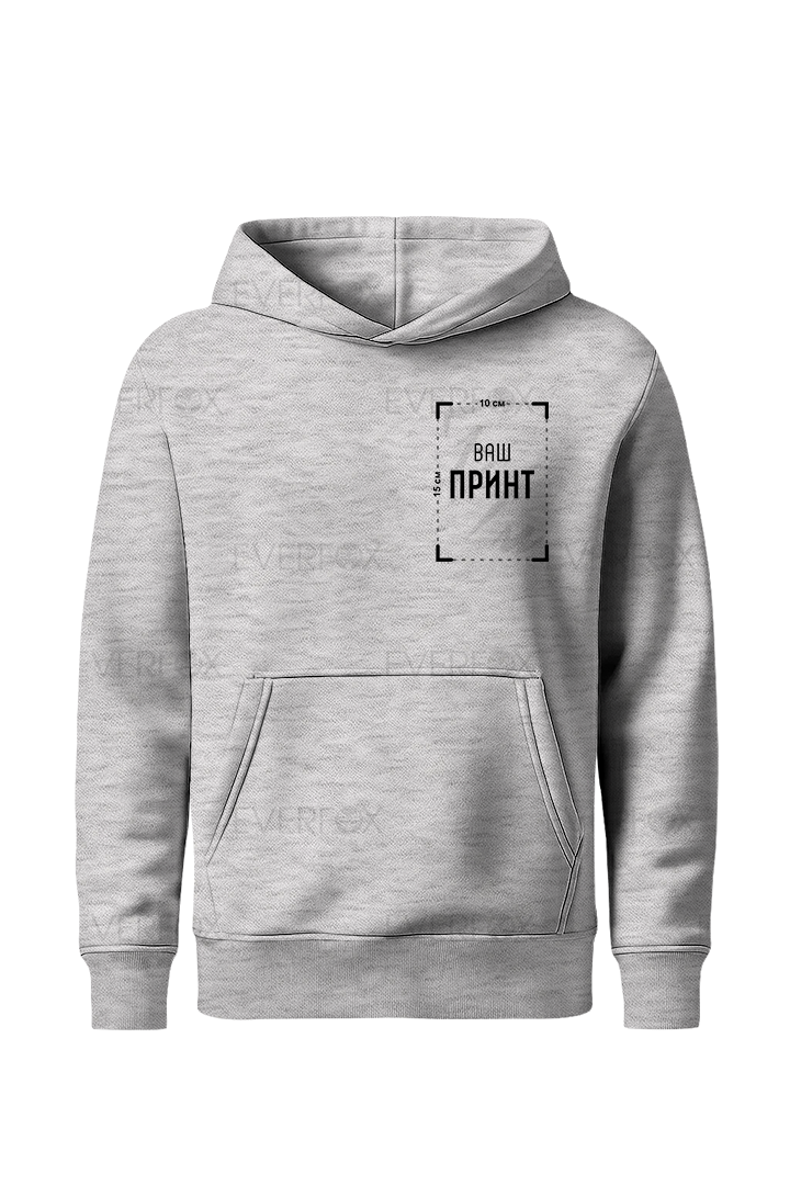 Худі на флісі з індивідуальним принтом (Меланж)