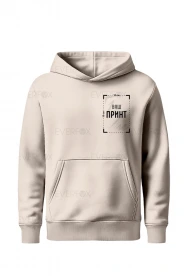 Худі на флісі з індивідуальним принтом (Бежеве)