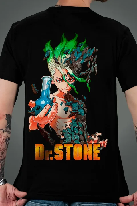 Футболка з принтом аніме – Доктор Стоун (Dr. Stone)